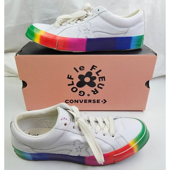 Converse Golf Le Fleur OX Size Mens 13 or Womens 15 Rainbow Pride Low Sneakers - Picture 1 of 15